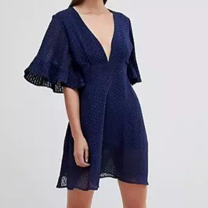 NEW Unique 21 Navy V-neck Smock Dress Size 10